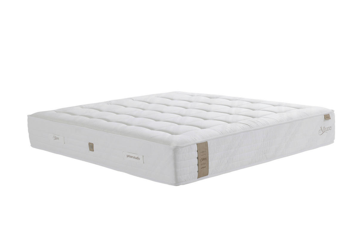 BOXSPRINGMATRATZE ALLURE SICILIA H4, 90/200 cm, Höhe ca.: 31 cm,  - Creme, Basics, Textil (90/200cm)