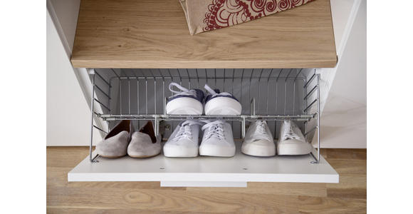 GARDEROBE 5-teilig in 160/201/35 cm - Eichefarben/Weiß, Design, Glas/Holz (160/201/35cm) - Moderano