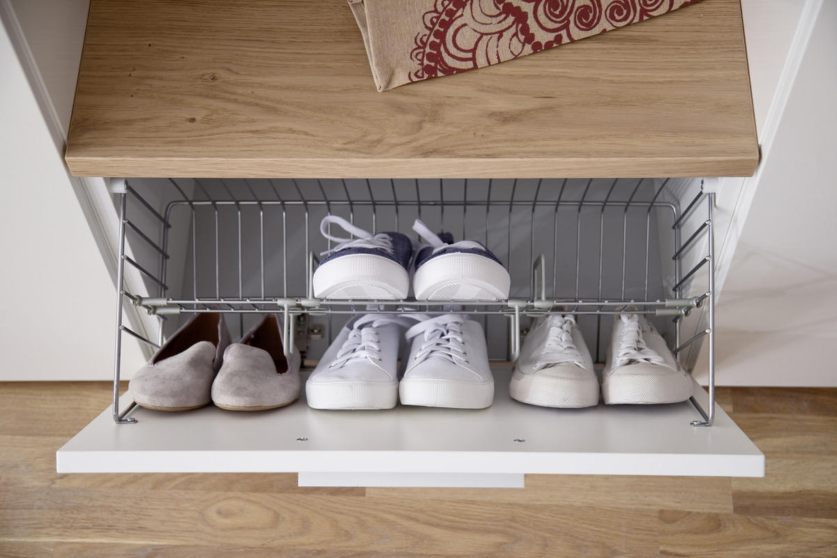 GARDEROBE 5-teilig  in 160/201/35 cm  - Weiss/Eichefarben, Design, Glas/Holz (160/201/35cm) - Moderano