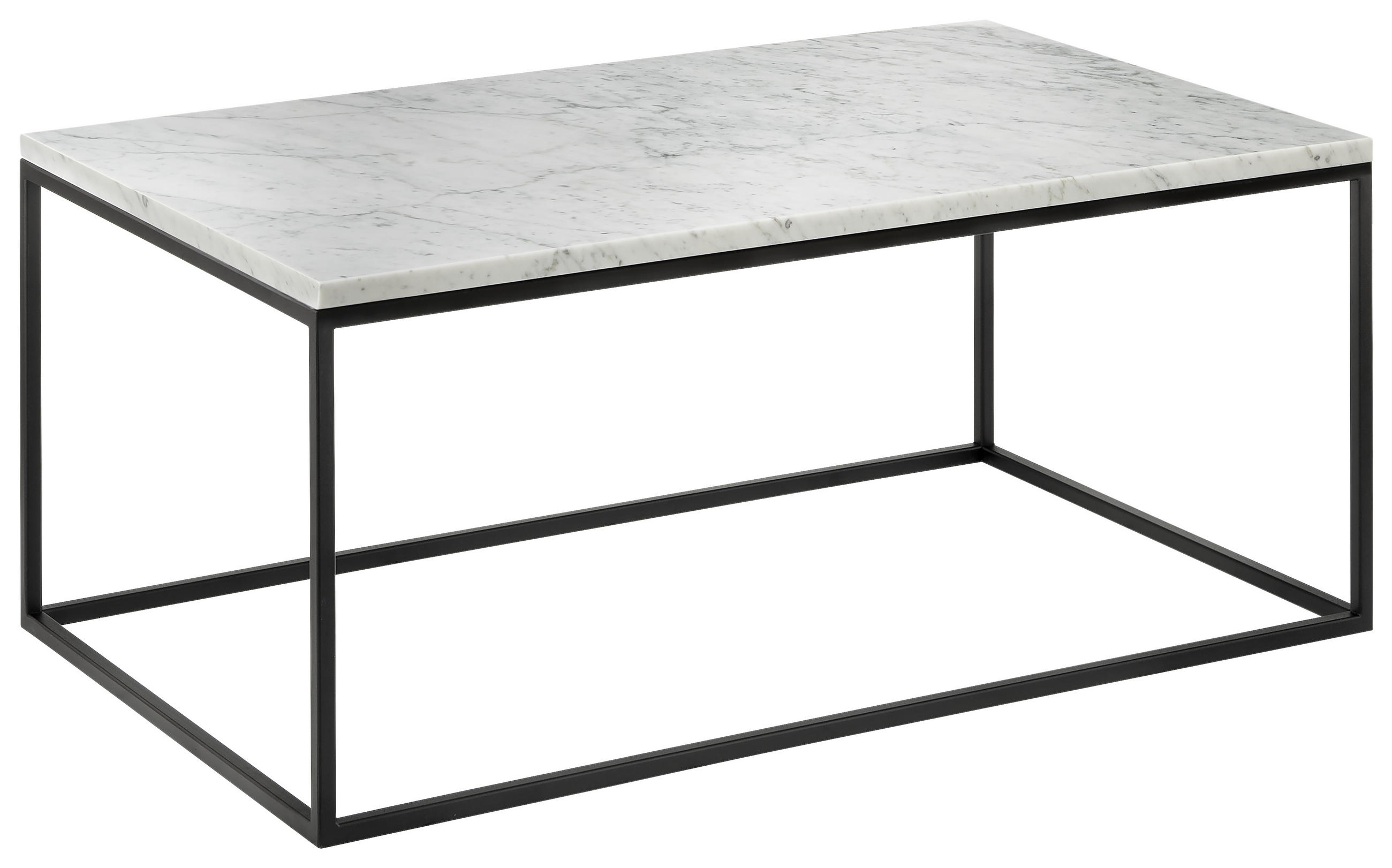 COUCHTISCH in Stein 100/60/42,5 cm - Schwarz, Design, Stein/Metall (100/60/42,5cm) - Johann Jakob