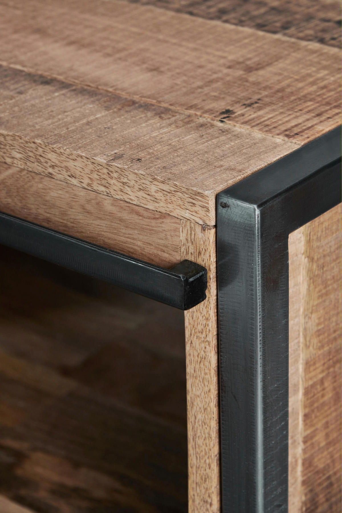 COUCHTISCH Rustic Getaway Mangoholz massiv 120/60/45 cm rechteckig Anthrazit, Naturfarben  - Anthrazit/Naturfarben, Basics, Holz/Metall (120/60/45cm) - Livetastic