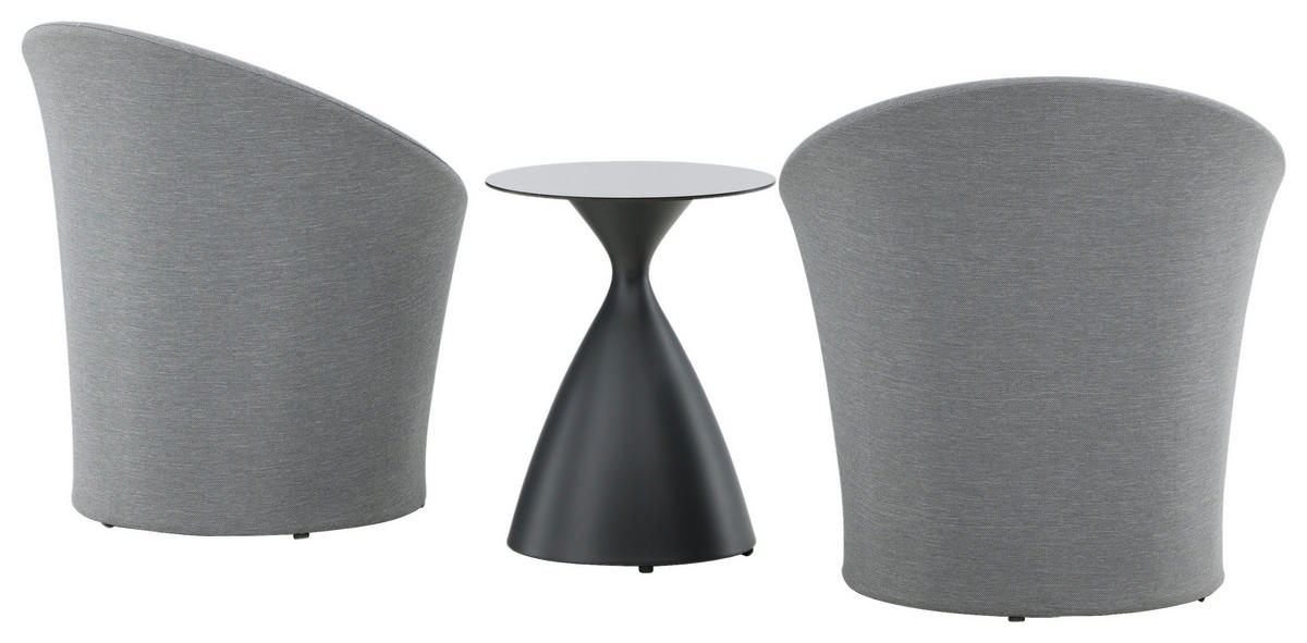GARTENSET Aluminium  - Grau, KONVENTIONELL, Textil/Metall - Gardenson