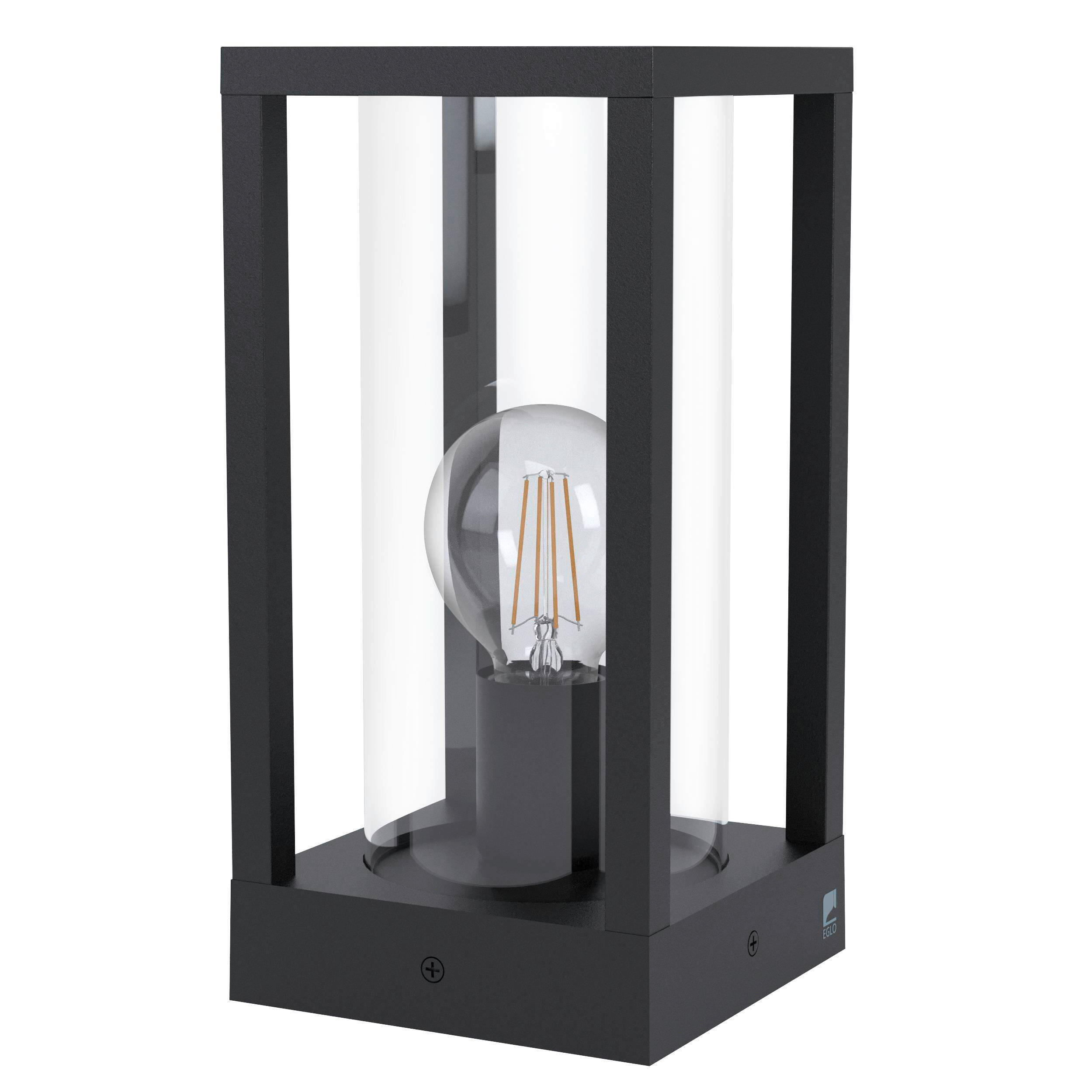 SOCKELLEUCHTE - Klar/Schwarz, Design, Glas/Metall (15/15/30,5cm) - Eglo