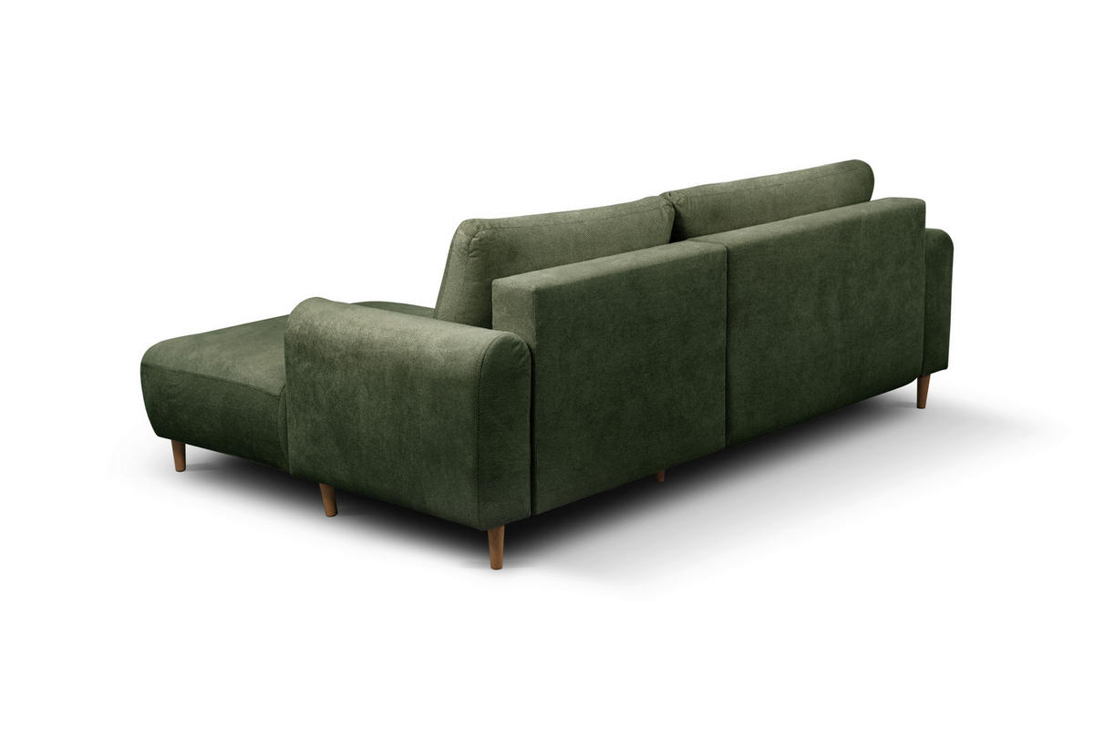 ECKSOFA Struktur Dunkelgrau  - Dunkelgrau/Naturfarben, Design, Holz/Textil (230/150cm) - MID.YOU