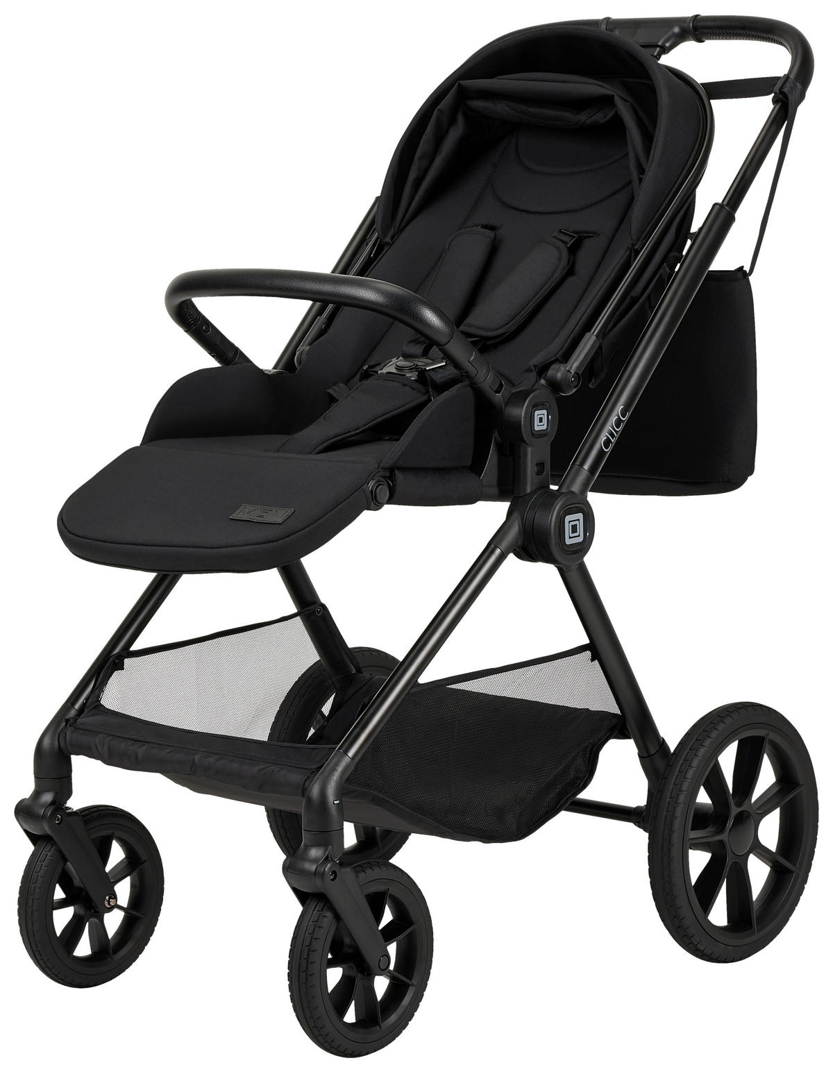KINDERWAGENSET CLICC  - Schwarz, Basics, Textil/Metall (61/114/84cm) - Moon