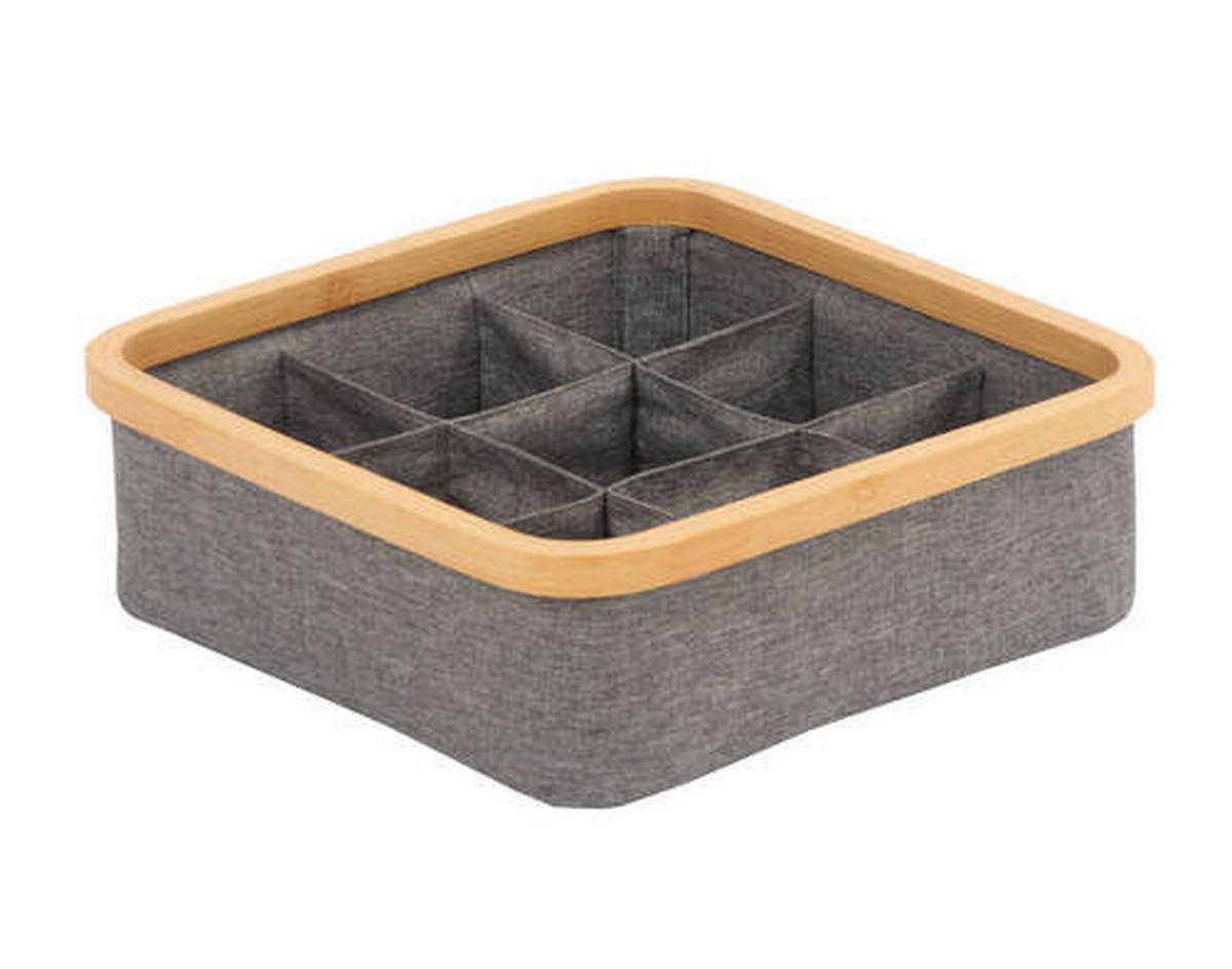 ORGANIZER  - Grau, Basics, Karton/Holz (30/30/9cm) - Jimmylee