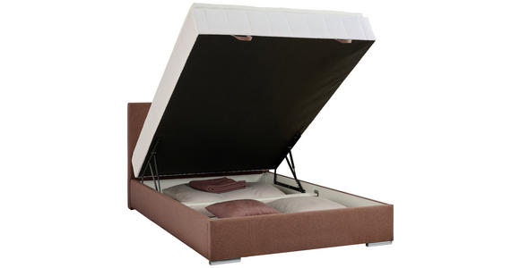 BOXBETT 90/200 cm in Braun - Chromfarben/Braun, KONVENTIONELL, Kunststoff/Textil (90/200cm) - Carryhome