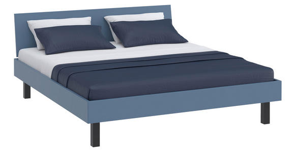BETT 180/200 cm,  in Blau  - Blau/Schwarz, Design, Metall (180/200cm) - Xora