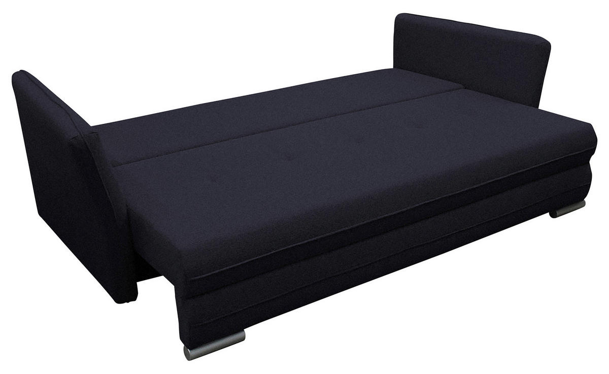 SCHLAFSOFA  mit Webstoff Schwarz  - Silberfarben/Schwarz, Design, Kunststoff/Textil (235/83/106cm) - MID.YOU