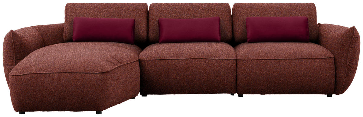 ECKSOFA  in Chenille Rotbraun  190/340 cm  - Rotbraun/Rot, Design, Kunststoff/Textil (190/340cm) - Belluti