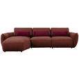 ECKSOFA  in Chenille Rotbraun  190/340 cm  - Rotbraun/Rot, Design, Kunststoff/Textil (190/340cm) - Belluti
