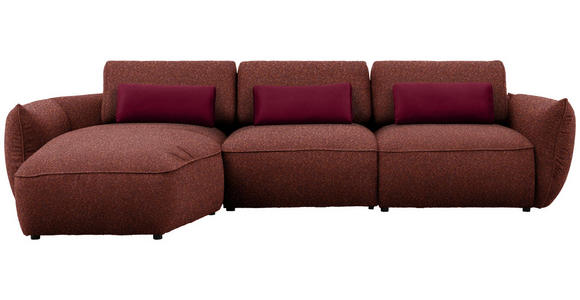 ECKSOFA  in Chenille Rotbraun  190/340 cm  - Rotbraun/Rot, Design, Kunststoff/Textil (190/340cm) - Belluti