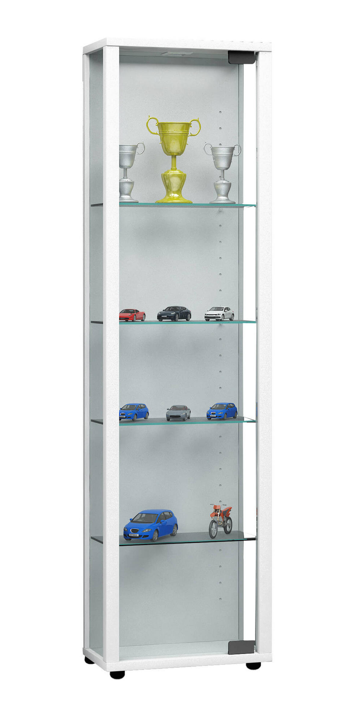 VITRINA, bela - črna/bela, Design, umetna masa/steklo (33/113/18cm) - MID.YOU