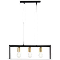 HÄNGELEUCHTE 60/20/85,5 cm    - Messingfarben/Schwarz, Basics, Metall (60/20/85,5cm) - Brilliant