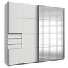GARDEROB MED SKJUTDÖRRAR 225/208/64 cm 2-dörrar - vit/aluminiumfärg, Klassisk, metall/trämaterial (225/208/64cm) - Premium Living