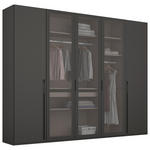 DREHTÜRENSCHRANK  in Graphitfarben  - Graphitfarben, Trend, Glas/Holzwerkstoff (251/223/60cm) - Novel
