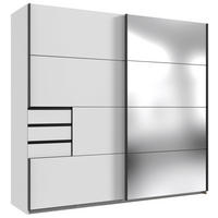 SCHIEBETÜRENSCHRANK 225/210/64 cm Weiss  - Weiss/Schwarz, Modern, Holzwerkstoff/Metall (225/210/64cm) - P & B