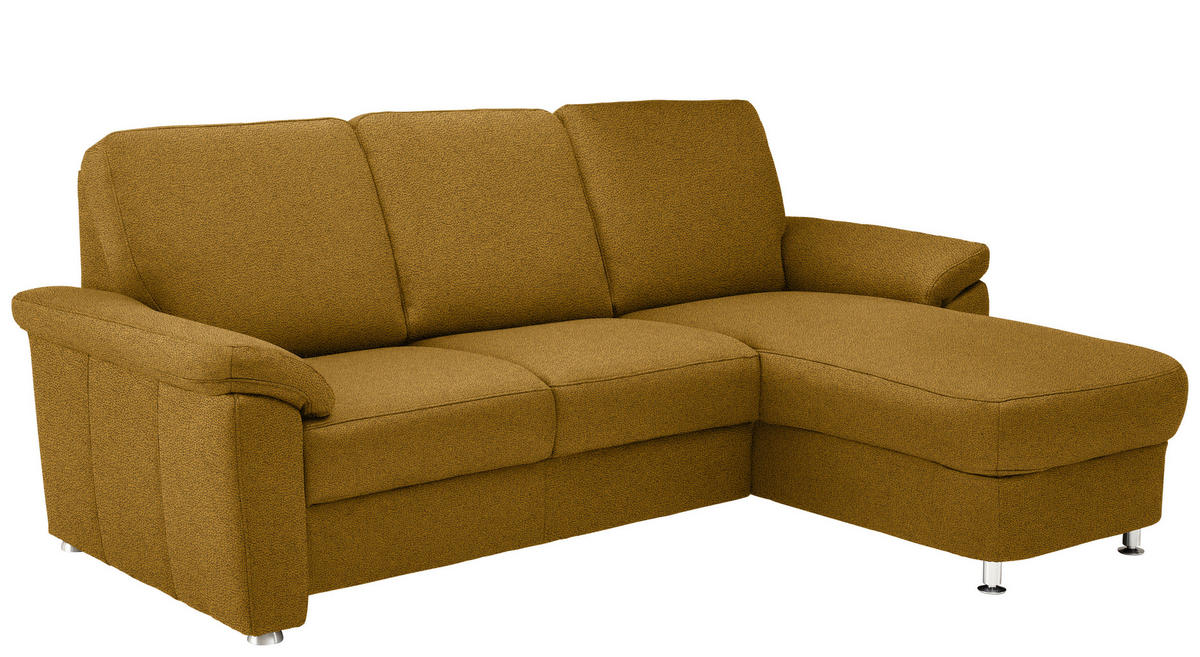 ECKSOFA in Webstoff Braun, Grün  - Chromfarben/Braun, Konventionell, Textil/Metall (220/163cm) - Beldomo System