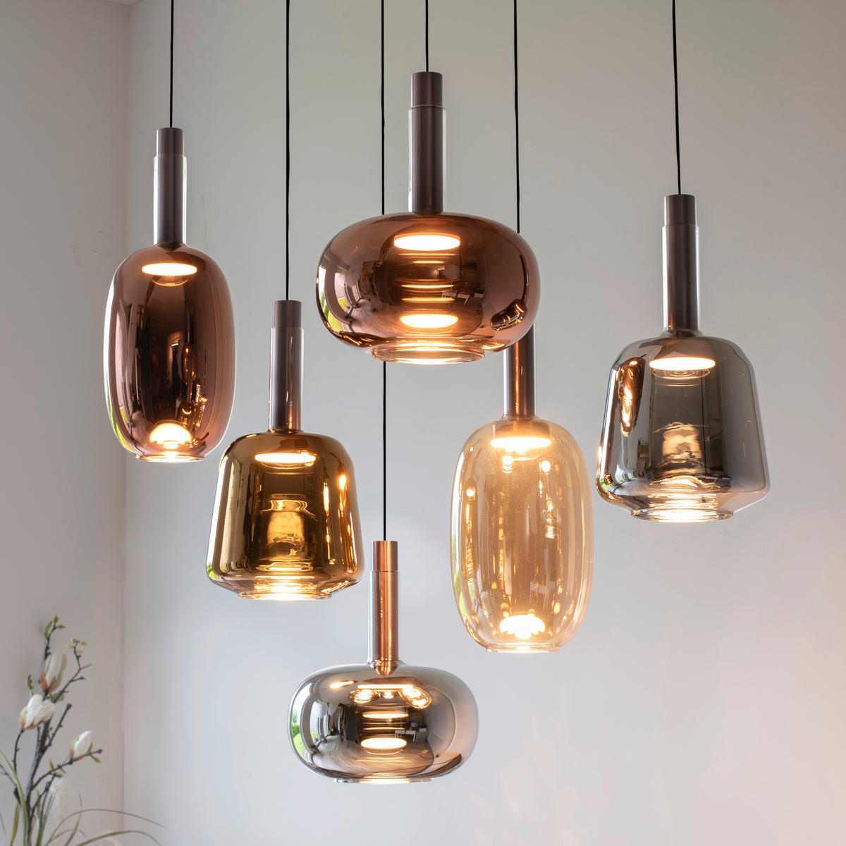 LED-HÄNGELEUCHTE 90/42/200 cm   - Hellbraun, Basics, Glas/Metall (90/42/200cm) - Paul Neuhaus