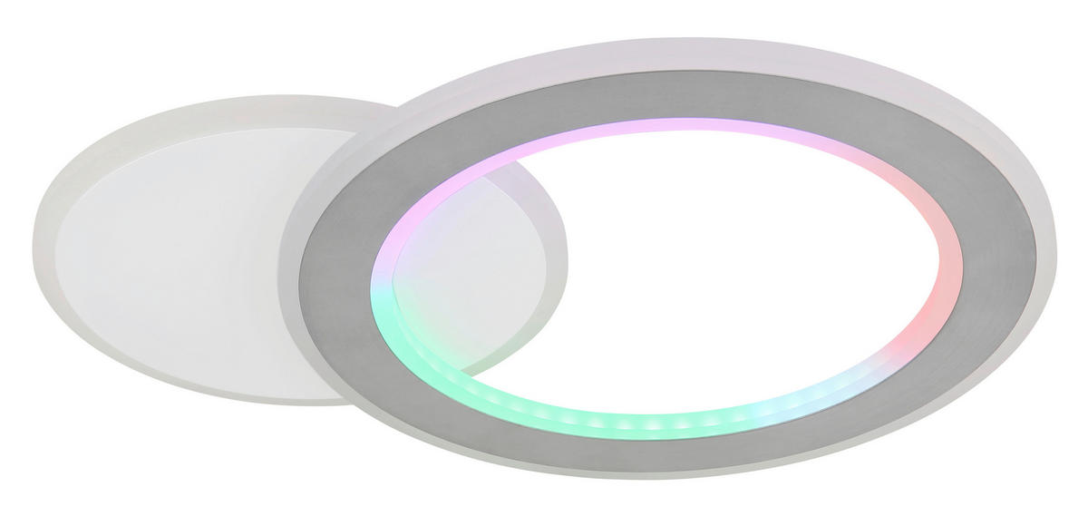 LED-DECKENLEUCHTE 51/38/4 cm   - Hellgrau/Schwarz, Design, Kunststoff/Metall (51/38/4cm) - Globo