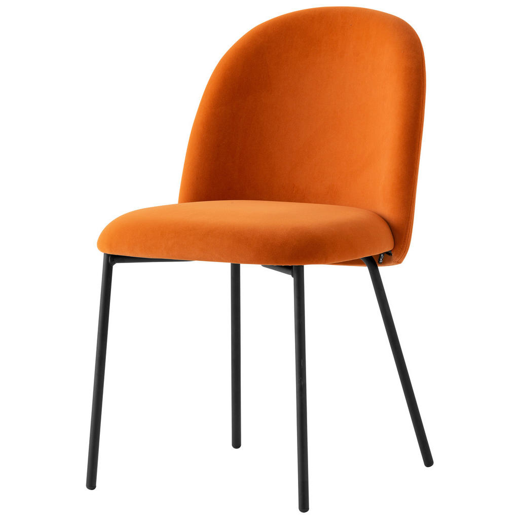 Thumbnail - Connubia Stuhl, Orange, Schwarz, Metall, Textil, Rundrohr, 46x81x57 cm, Stoffauswahl, Typenauswahl, Esszimmer, Stühle, ...