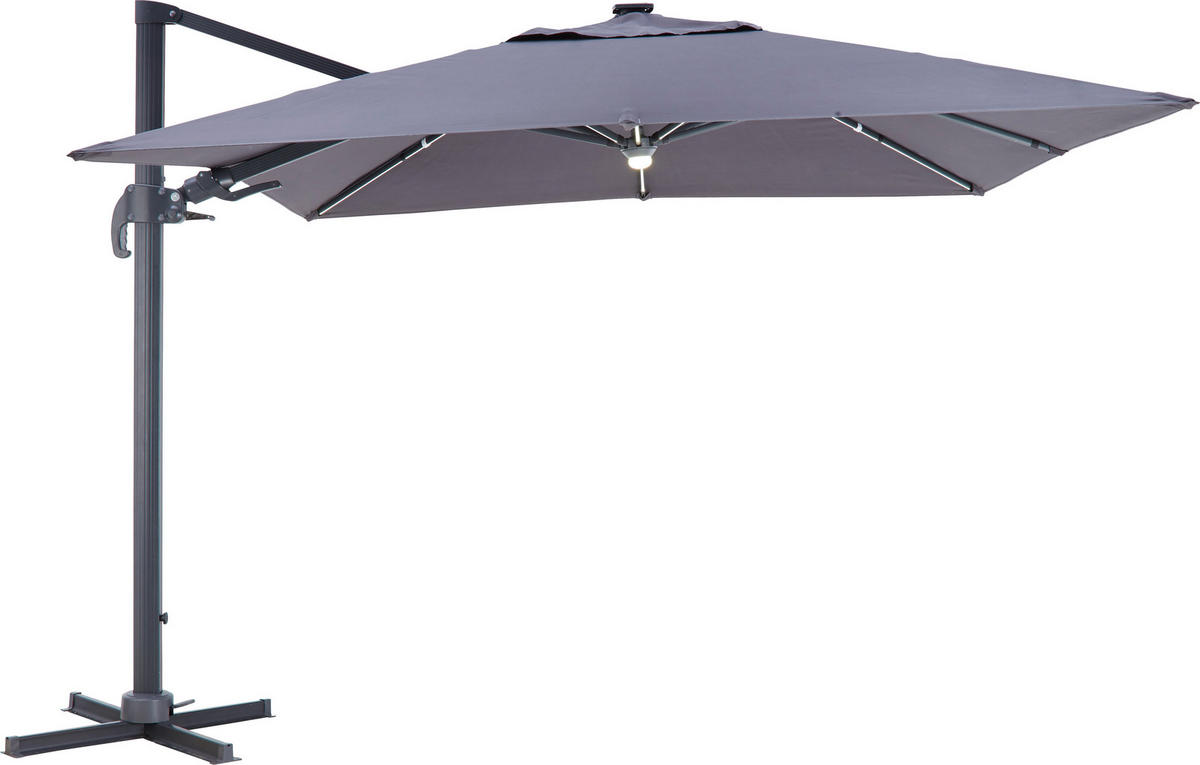 ZGLOBNI SUNCOBRAN - antracit, Lajfstajl, metal/tekstil (300/300cm) - Ambia Garden