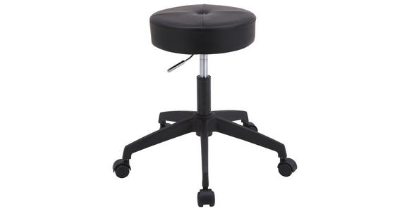 BÜROHOCKER 35/49-61/35 cm  - Silberfarben/Schwarz, KONVENTIONELL, Kunststoff/Textil (35/49-61/35cm) - Carryhome