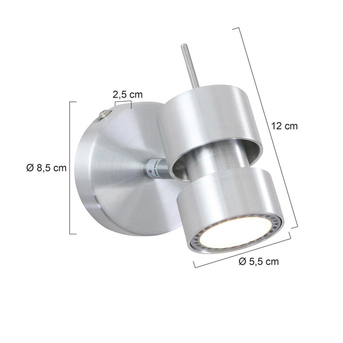 DECKENLEUCHTE     - Silberfarben, Trend, Metall (12/12/12cm)