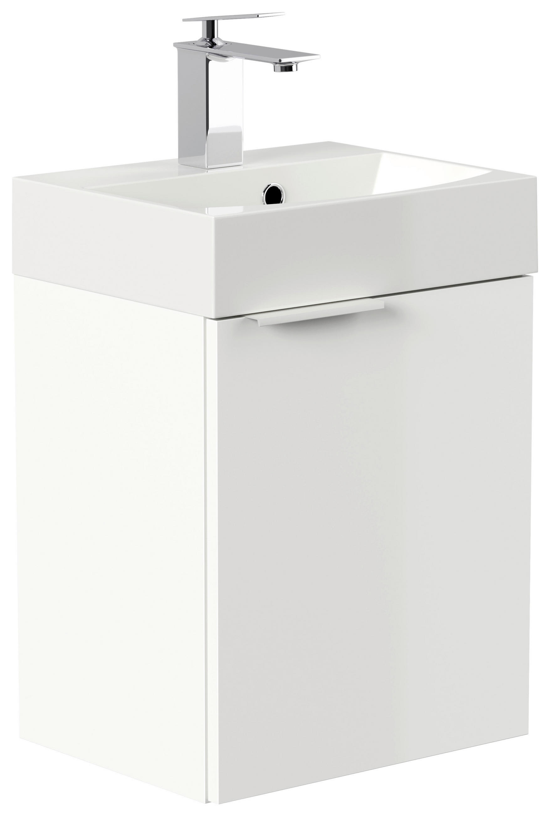 Gästebad Cubi Weiß Hochglanz B: 40 Cm