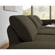 ECKSOFA  in Flachgewebe Dunkelgrün  255-365/175-224 cm  - Dunkelgrün/Schwarz, Design, Textil/Metall (255-365/175-224cm) - Dieter Knoll