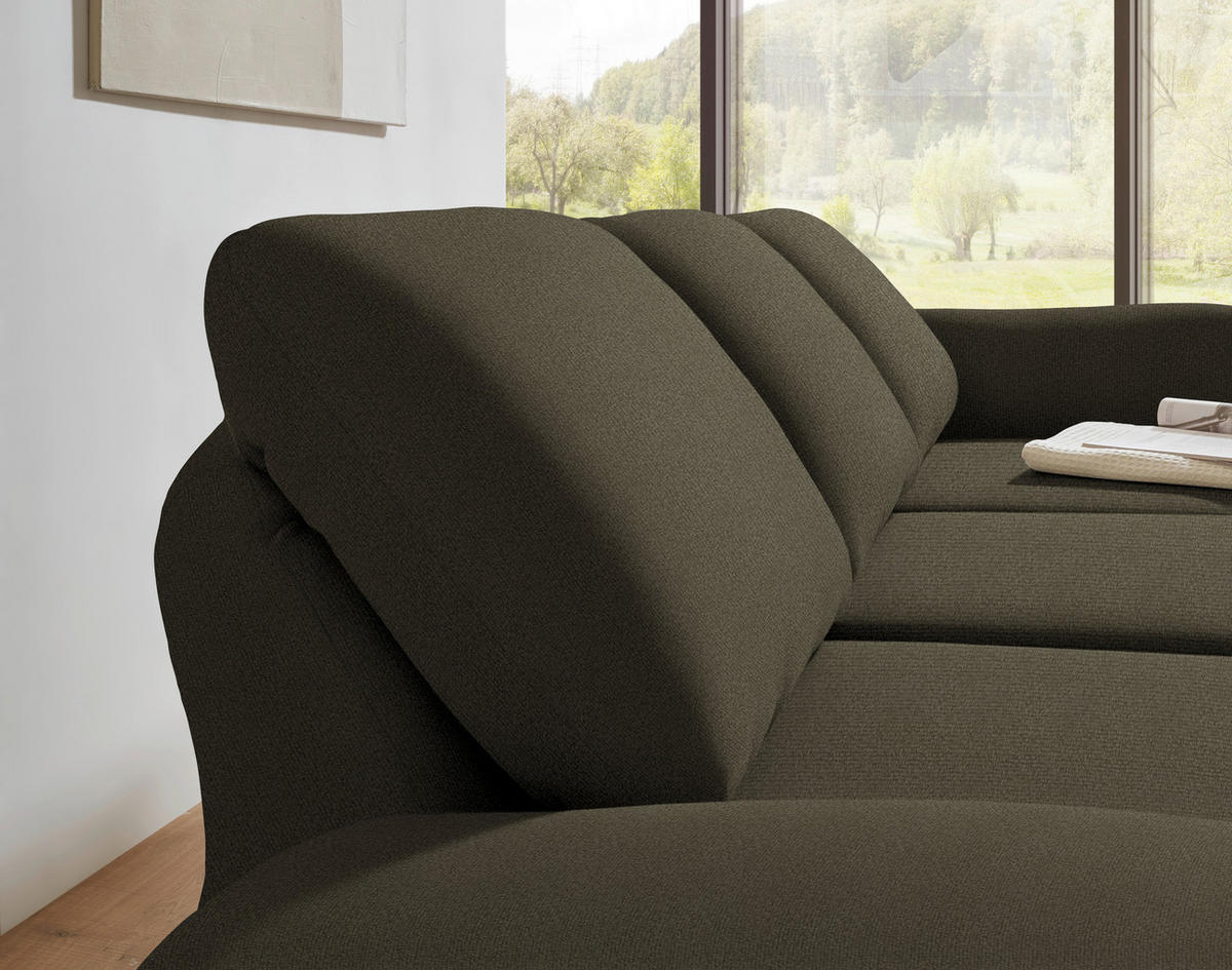 ECKSOFA  in Flachgewebe Dunkelgrün  255-365/175-224 cm  - Dunkelgrün/Schwarz, Design, Textil/Metall (255-365/175-224cm) - Dieter Knoll