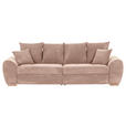 BIGSOFA  in Cord Altrosa  - Eichefarben/Altrosa, KONVENTIONELL, Holz/Textil (270/72/109cm) - Carryhome