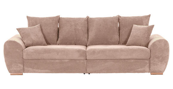 BIGSOFA  in Cord Altrosa  - Eichefarben/Altrosa, KONVENTIONELL, Holz/Textil (270/72/109cm) - Carryhome