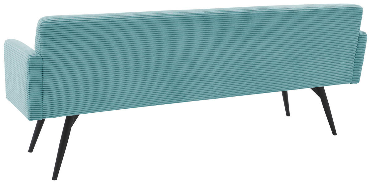 SITZBANK 216/86/68 cm Cord Petrol Metall  - Petrol/Schwarz, Design, Textil/Metall (216/86/68cm) - Dieter Knoll