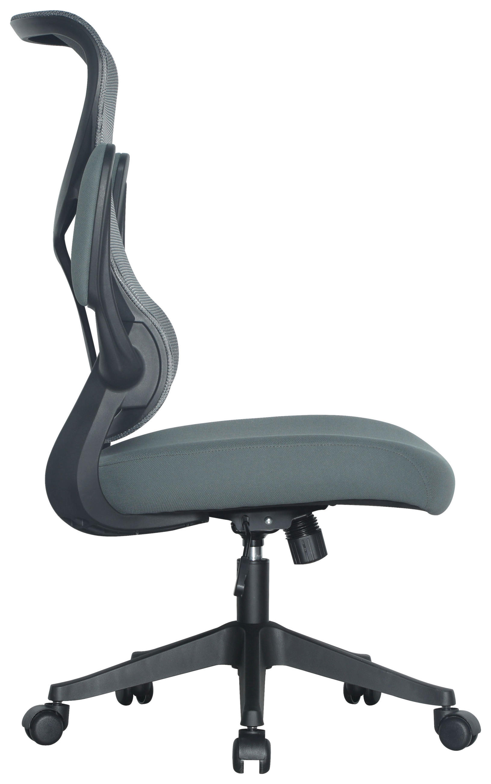 DREHSTUHL Netzbespannung Grau  - Schwarz/Grau, MODERN, Holz/Kunststoff (65/108/116/66cm) - MID.YOU