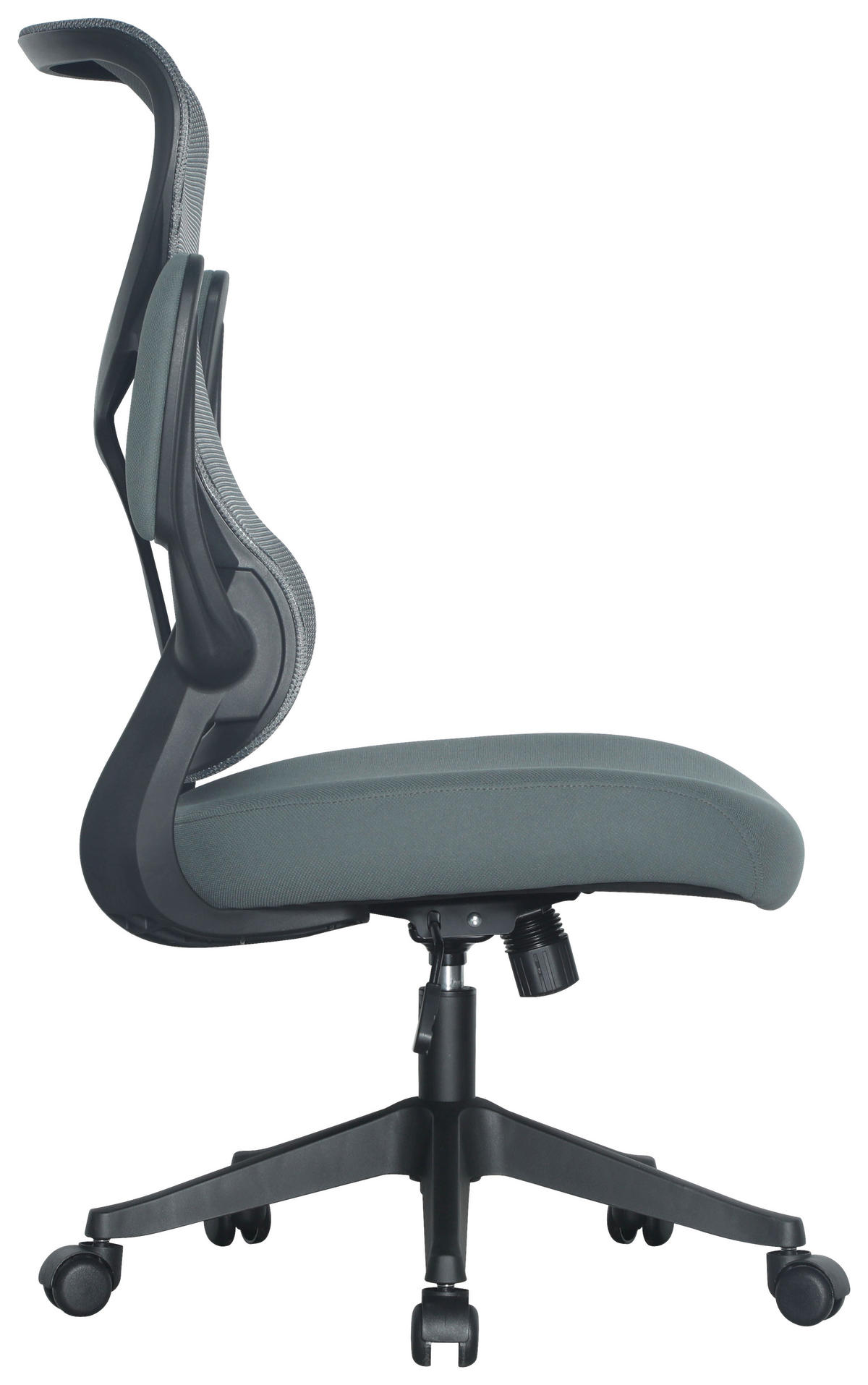 DREHSTUHL Netzbespannung Grau  - Schwarz/Grau, MODERN, Holz/Kunststoff (65/108/116/66cm) - MID.YOU