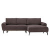 ECKSOFA in Webstoff Braun  - Schwarz/Braun, Design, Textil/Metall (272/170cm) - Welnova