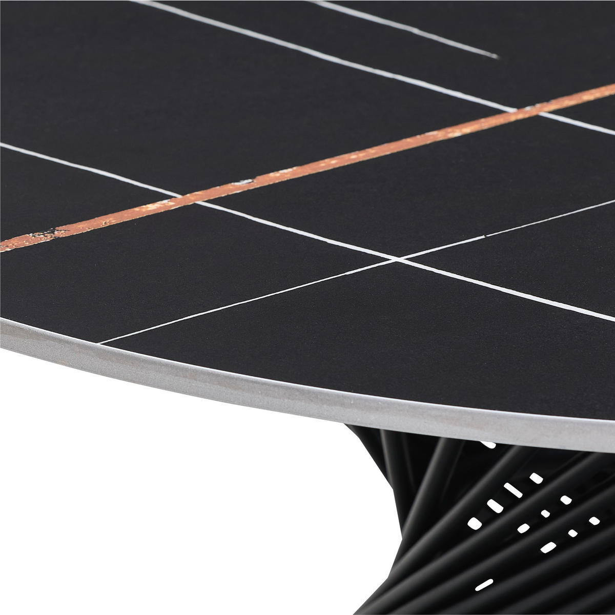 COUCHTISCH in Metall, Keramik 80/80/43 cm  - Schwarz, Design, Keramik/Metall (80/80/43cm) - MID.YOU