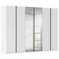 DREHTÜRENSCHRANK 301/235/61 cm,  in Weiß, 6-türig  - Graphitfarben/Weiß, Basics, Glas/Holzwerkstoff (301/235/61cm) - Novel