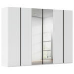 DREHTÜRENSCHRANK 301/223/61 cm,  in Weiß, 6-türig  - Graphitfarben/Weiß, Basics, Glas/Holzwerkstoff (301/223/61cm) - Novel