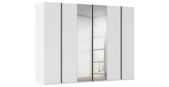 DREHTÜRENSCHRANK 301/235/61 cm,  in Weiß, 6-türig  - Graphitfarben/Weiß, Basics, Glas/Holzwerkstoff (301/235/61cm) - Novel