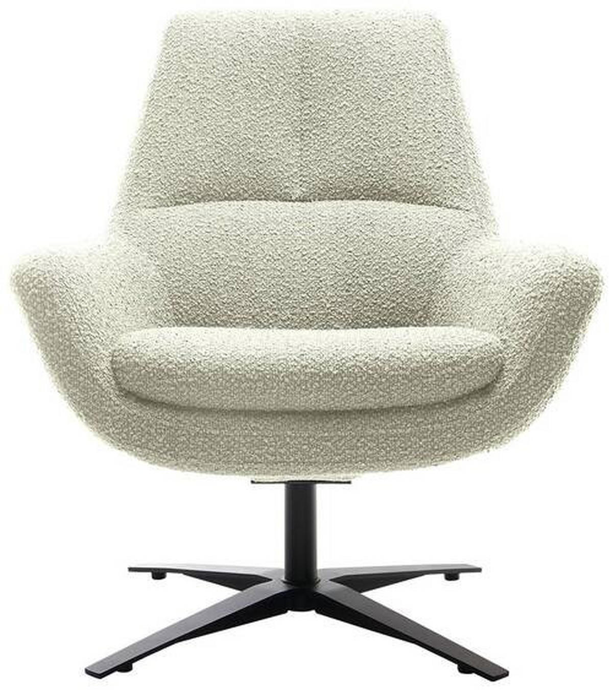 SESSEL in Bouclé Weiss  - Weiss/Schwarz, Modern, Textil/Metall (81/92/83cm) - Trendmanufaktur