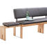 ECKBANK Echtleder Kernbuche massiv Buchefarben, Dunkelbraun - Dunkelbraun/Buchefarben, KONVENTIONELL, Leder/Holz (218(373)/156cm) - MODERANO