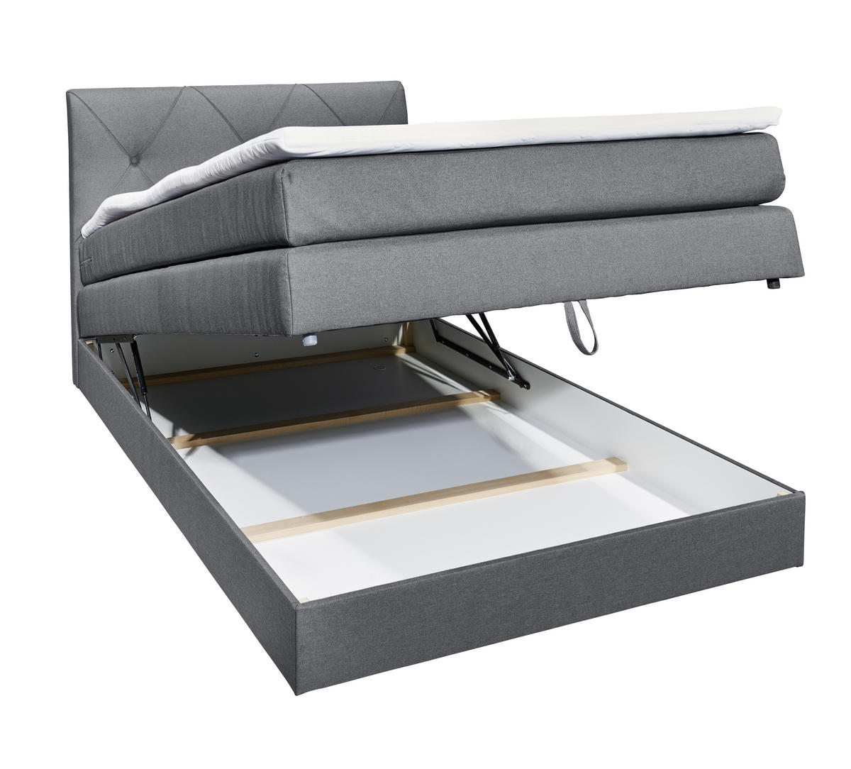 LIT BOXSPRING 120/200 cm  in Anthrazit  - Anthrazit/Schwarz, Design, Holzwerkstoff/Kunststoff (120/200cm) - Xora