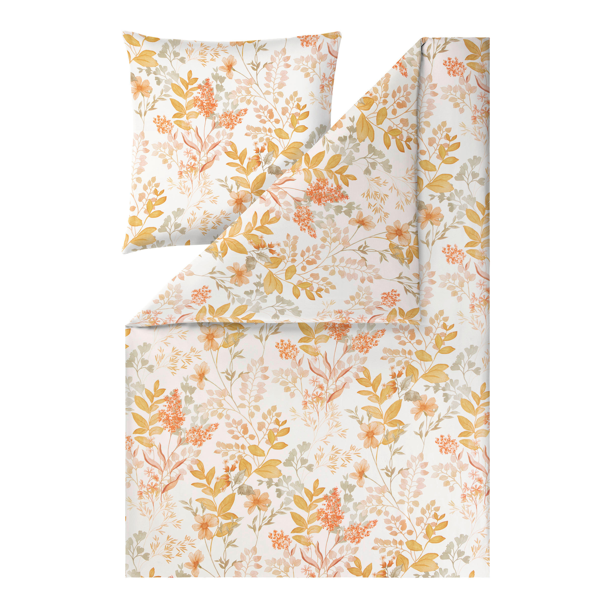 BETTWÄSCHE Natürlich Estella Makosatin 155/220 cm  - Goldfarben, Design, Textil (155/220cm) - Estella