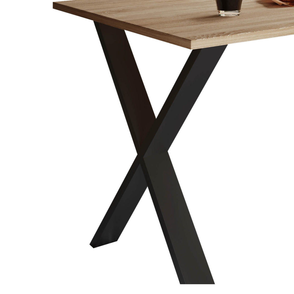 ESSTISCH rechteckig Sonoma Eiche  - Schwarz/Sonoma Eiche, Basics, Holzwerkstoff (110/80/76cm) - MID.YOU