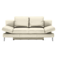 SCHLAFSOFA in Echtleder Naturfarben  - Chromfarben/Naturfarben, Design, Leder/Metall (200/85/90cm) - Novel