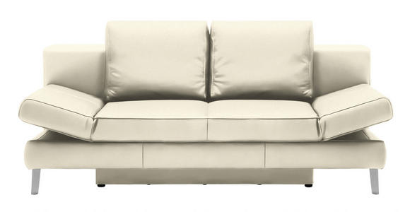 SCHLAFSOFA Naturfarben Echtleder  - Chromfarben/Naturfarben, Design, Leder/Metall (200/85/90cm) - Novel