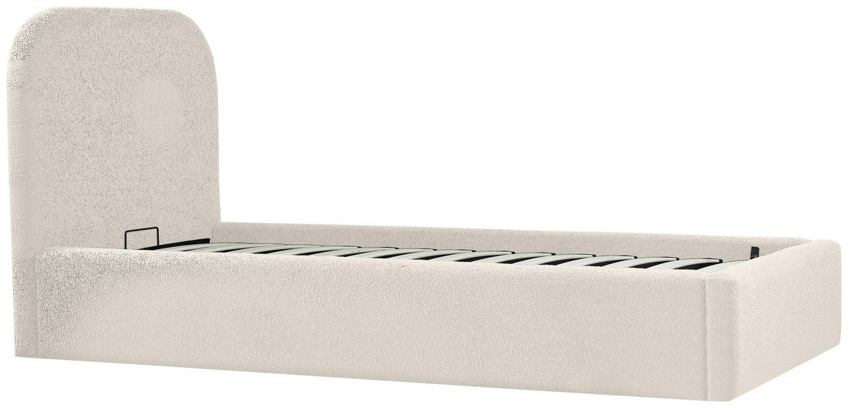 POLSTERBETT 90/200 cm,  in Creme, Lattenrost, Bettkasten,  - Creme/Schwarz, MODERN, Holz/Kunststoff (90/200cm) - Livetastic