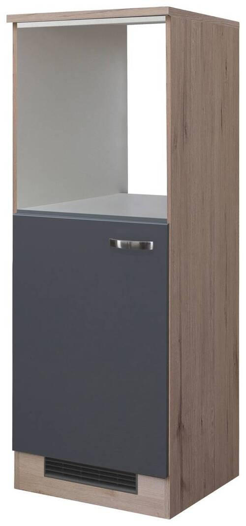 GERÄTEUMBAUSCHRANK 60/168,5/60 cm  in Dunkelgrau, Eiche San Remo  - Edelstahlfarben/Dunkelgrau, MODERN, Holzwerkstoff/Metall (60/168,5/60cm) - FlexWell